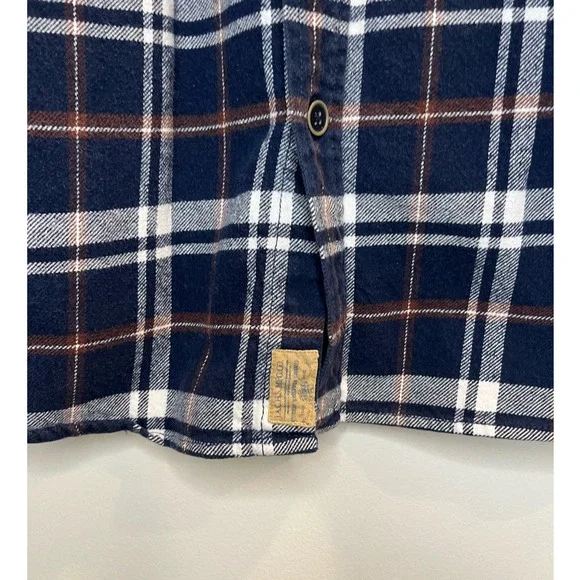 Jachs Blue & White Plaid Long Sleeve Button Up Thick Flannel Shirt Mens Size XXL - Picture 6 of 8